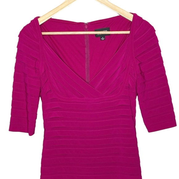 Adrianna Papell Pink Tiered Layered Sheath Dress Sz 6 - Picture 9 of 10